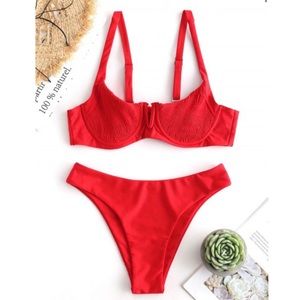 ZAFUL - Red Underwire Bikini Set
